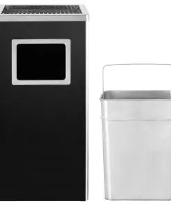 vidaXL Ashtray Dustbin Hotel 45 L Steel Black