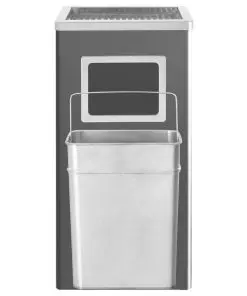 vidaXL Ashtray Dustbin Hotel 45 L Steel Black
