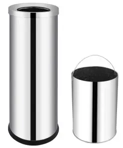 vidaXL Waste Bin Hotel Stainless Steel 32 L