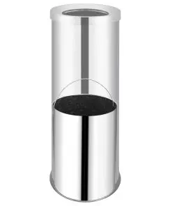vidaXL Waste Bin Hotel Stainless Steel 32 L