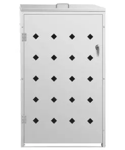 vidaXL Single Wheelie Bin Shed 240 L Stainless Steel