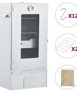 vidaXL BBQ Oven Smoker with 1kg Wood Chips 44.5x29x83 cm