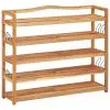 vidaXL 5-Tier Shoe Rack 95x26x80 cm Solid Acacia Wood