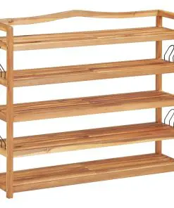vidaXL 5-Tier Shoe Rack 95x26x80 cm Solid Acacia Wood