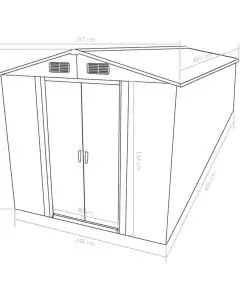 vidaXL Garden Shed 257x497x178 cm Metal Green (AU only)