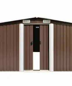 vidaXL Garden Shed 257x497x178 cm Metal Brown (AU only)
