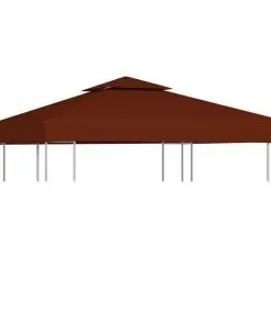 vidaXL 2-Tier Gazebo Top Cover 310 g/m² 3×3 m Terracotta