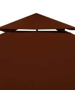 vidaXL 2-Tier Gazebo Top Cover 310 g/m² 3×3 m Terracotta