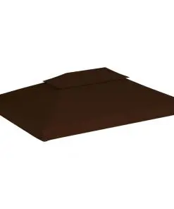 vidaXL 2-Tier Gazebo Top Cover 310 g/m² 4×3 m Brown
