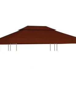 vidaXL 2-Tier Gazebo Top Cover 310 g/m² 4×3 m Terracotta
