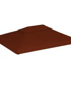 vidaXL 2-Tier Gazebo Top Cover 310 g/m² 4×3 m Terracotta