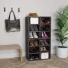 vidaXL Shoe Rack Grey 54x34x100 cm Chipboard