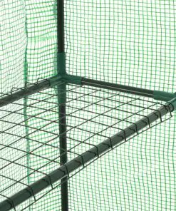 vidaXL Walk-in Greenhouse with 12 Shelves Steel 143x214x196 cm