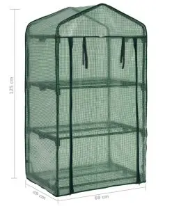 vidaXL 3-Tier Mini Greenhouse 69x49x125 cm