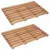 vidaXL Bath Mats 2 pcs Solid Acacia Wood 56×37 cm