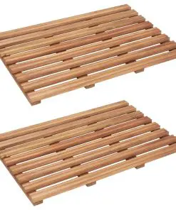 vidaXL Bath Mats 2 pcs Solid Acacia Wood 56×37 cm