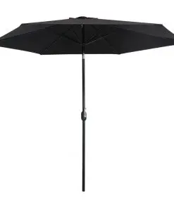 vidaXL Outdoor Parasol with Metal Pole 300 cm Black