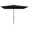 vidaXL Outdoor Parasol with Metal Pole 300×200 cm Black vidaXL Outdoor Parasol with Metal Pole 300×200 cm Black