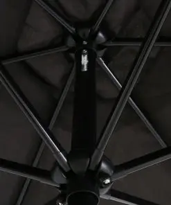vidaXL Outdoor Parasol with Metal Pole 300×200 cm Black