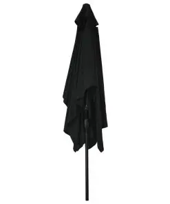 vidaXL Outdoor Parasol with Metal Pole 300×200 cm Black