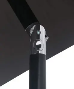 vidaXL Outdoor Parasol with Metal Pole 300×200 cm Black