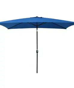 vidaXL Outdoor Parasol with Metal Pole 300×200 cm Azure
