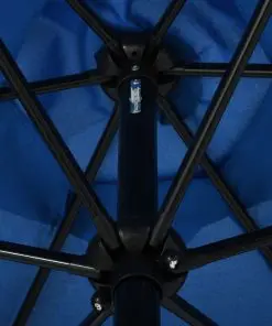 vidaXL Outdoor Parasol with Metal Pole 300×200 cm Azure