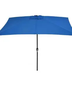 vidaXL Outdoor Parasol with Metal Pole 300×200 cm Azure