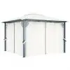 vidaXL Gazebo with Curtain 300×300 cm Cream Aluminium