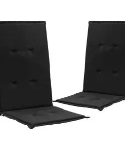 vidaXL Garden Chair Cushions 2 pcs Black 120x50x3 cm