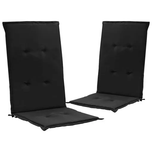 vidaXL Garden Chair Cushions 2 pcs Black 120x50x3 cm
