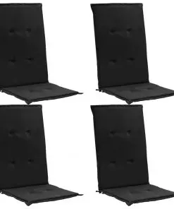 vidaXL Garden Chair Cushions 4 pcs Black 120x50x3 cm