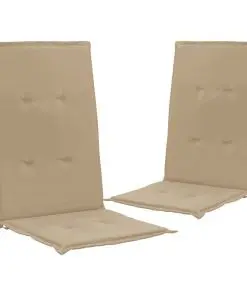 vidaXL Garden Chair Cushions 2 pcs Beige 120x50x3 cm