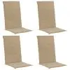 vidaXL Garden Chair Cushions 4 pcs Beige 120x50x3 cm