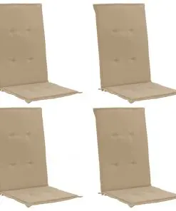 vidaXL Garden Chair Cushions 4 pcs Beige 120x50x3 cm