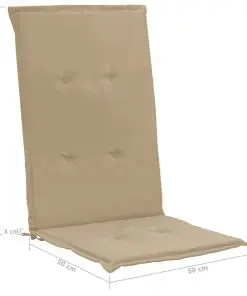 vidaXL Garden Chair Cushions 4 pcs Beige 120x50x3 cm