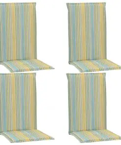 vidaXL Printed Garden Chair Cushions 4 pcs Multicolour 120x50x3 cm