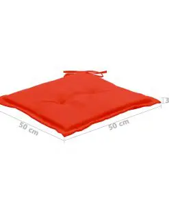 vidaXL Garden Chair Cushions 2 pcs Red 50x50x3 cm