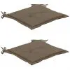 vidaXL Garden Chair Cushions 2 pcs Taupe 50x50x3 cm