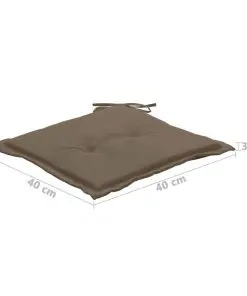 vidaXL Garden Chair Cushions 2 pcs Taupe 50x50x3 cm