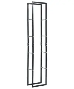 vidaXL Firewood Rack Black 40x25x200 cm Steel