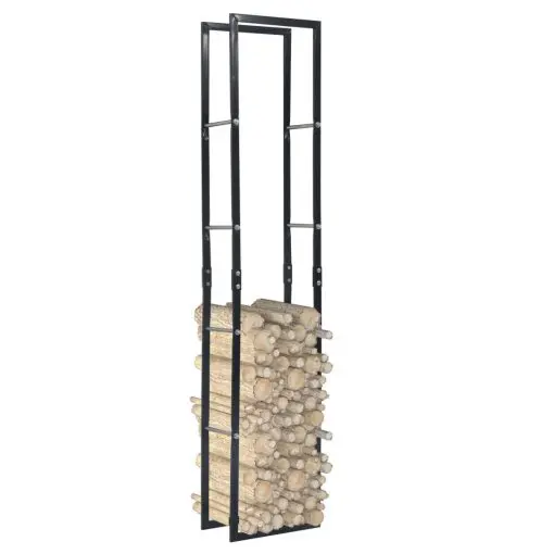 vidaXL Firewood Rack Black 40x25x200 cm Steel