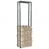 vidaXL Firewood Rack Black 60x25x200 cm Steel vidaXL Firewood Rack Black 60x25x200 cm Steel