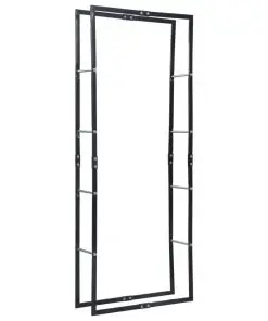 vidaXL Firewood Rack Black 80x25x200 cm Steel