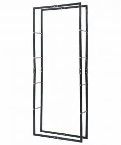vidaXL Firewood Rack Black 80x25x200 cm Steel