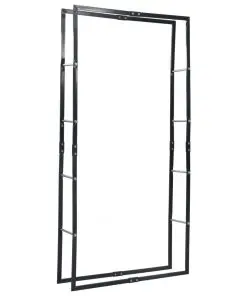 vidaXL Firewood Rack Black 100x25x200 cm Steel