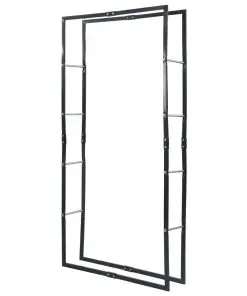 vidaXL Firewood Rack Black 100x25x200 cm Steel