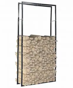 vidaXL Firewood Rack Black 100x25x200 cm Steel