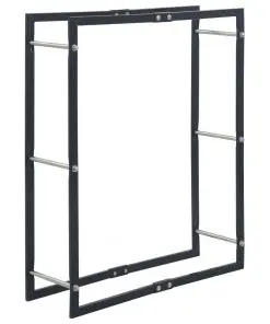 vidaXL Firewood Rack Black 80x25x100 cm Steel