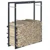 vidaXL Firewood Rack Black 80x25x100 cm Steel vidaXL Firewood Rack Black 80x25x100 cm Steel